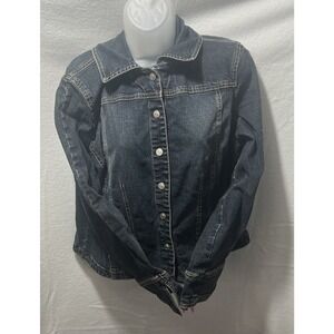 A.M.I. Size Large‎ Women's Denim Jacket Button Front No Pockets